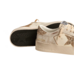 Golden Goose Stardan in ecru nappa leather with gold glitter star and heel tab(Women's) - Image 4
