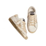 Golden Goose Super-Star with gold sparkle foxing and metal stud lettering(Women's) - Image 2