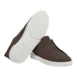 Zegna Brown Suede Triple Stitch™ Sneakers - Image 4