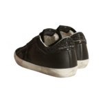 Golden Goose Super-Star Super-Star in black nappa with black star and glitter heel tab(Women's) - Image 3