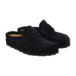 Birkenstock Naples suede loafer-style mules – Black - Image 3