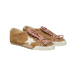 Golden Goose True-Star in tobacco-colored suede with white star and platinum heel tab(Women's) - Image 3