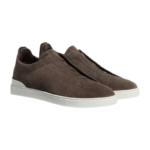 Zegna Brown Suede Triple Stitch™ Sneakers - Image 2