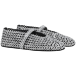 Alaïa Suede Glass-Embellished Ballet Flats - Image 2