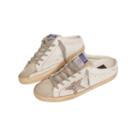 Golden Goose Super-Star Sabot with a platinum glitter star and suede tongue(Women's) - Image 3
