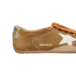 Golden Goose True-Star in tobacco-colored suede with white star and platinum heel tab(Women’s) - Image 5