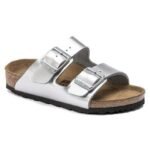 Birkenstock Arizona Children's Percoflor - Electroplated Silver with a Metallic Sheen - Image 2