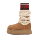 UGG Classic Sweater Letter Boot – Chestnut - Image 2