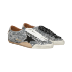 Golden Goose True-Star in silver sequins with black star and silver leather heel tab(Women's) - Image 5