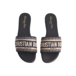 Dway Slide Deep Blue Embroidered Cotton - Image 4