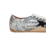 Golden Goose True-Star in silver sequins with black star and silver leather heel tab(Women's) - Image 2