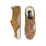 Golden Goose True-Star in tobacco-colored suede with white star and platinum heel tab(Women's) - Image 6