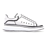 Alexander Mcqueen Oversized – White Black Outline