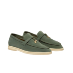 Loro Piana Green Suede Summer Charms Walk Loafers - Image 2