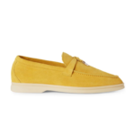 Loro piana yellow Summer charm walk suede loafers