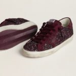 Golden Goose Super-Star LTD in cherry glitter with cherry suede star (Women's) - Image 3