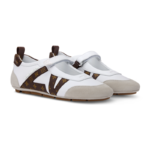 LV Sneakerina Mary Jane White with Brown Monogram Logo - Image 2